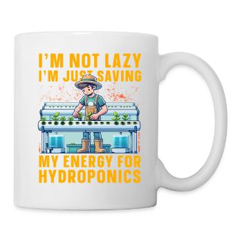 Je ne suis pas paresseux, j’économise juste de l’énergie pour l’hydroponie - Mug blanc - blanc - Droite