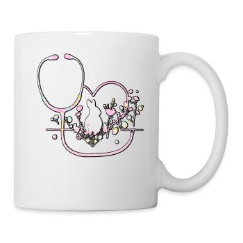 Krankenschwester Doktor Herzschlag Ostern - Tasse - Weiß - Rechts