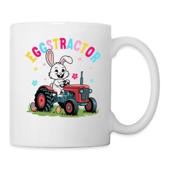 Traktor für Eier - Tasse - Weiß - Rechts