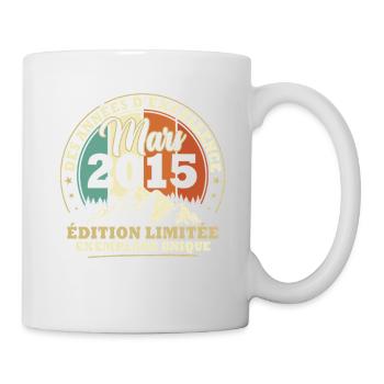 Vintage Mars 2015 Vintage Cadeau Anniversaire - Mug blanc - blanc - Droite
