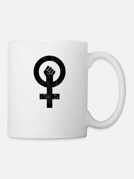 Feminismus Symbol Frauenrechte Mädchen - Tasse - Weiß
