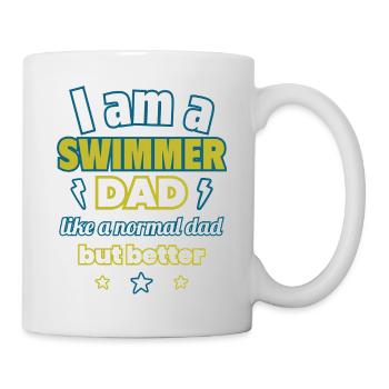 Papa SCHWIMMER, Vatertagsgeschenk,Humor,Schwimmen - Tasse - Weiß - Rechts