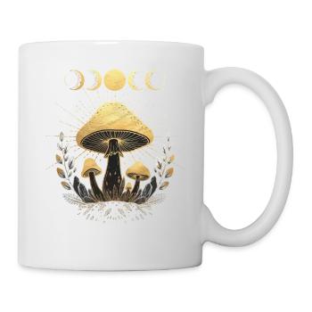 Champignon Champignons Fleur Floral Pleine Lune Demi-Lune - Mug blanc - blanc - Droite