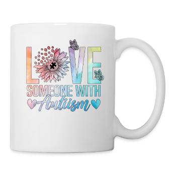 Love someone with autism - Mug - white - Right
