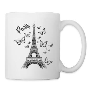 Paris Tour Eiffel France Papillons Art - Mug blanc - blanc - Droite