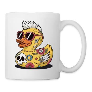 canard en caoutchouc canard punk métal lourd animal oiseau - Mug blanc - blanc - Droite