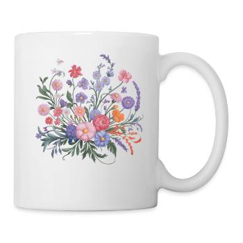 Jardinier de fleurs florales de fleurs sauvages colorées - Mug blanc - blanc - Droite