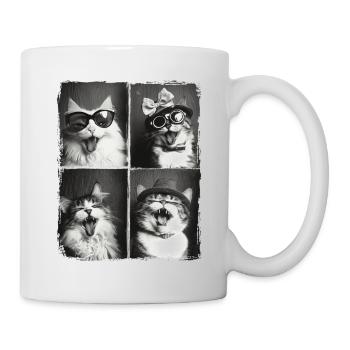 Drôle mignon chat amoureux animal photobooth selfie - Mug blanc - blanc - Droite