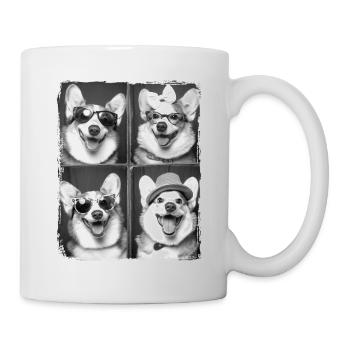 Lustiger Corgi Hund Liebhaber Tier Fotoautomat Selfie - Tasse - Weiß - Rechts
