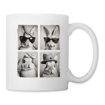 Drôle mignon lapin lapin animal photobooth selfie - Mug blanc - blanc - Droite