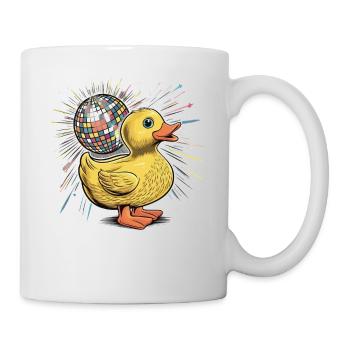 Duck Rubber Duck Animal Bird Disco Ball Party - Mug - white - Right