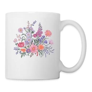 Jardinier de fleurs florales de fleurs sauvages colorées - Mug blanc - blanc - Droite