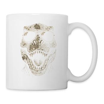 T-Rex Dinosaurier Schädel Sonnenbrille Cool - Tasse - Weiß - Rechts