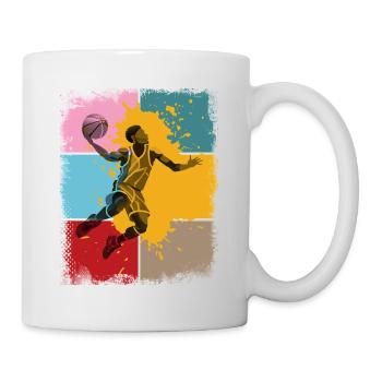 Basketball Basketballer Spieler Fan Vintage Retro - Tasse - Weiß - Rechts