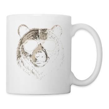 Ours Illustration Lunettes de soleil Cool Vintage - Mug blanc - blanc - Droite
