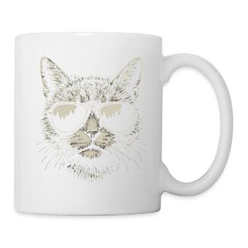 Cat Sunglasses Cool Animals Illustration - Mug - white - Right