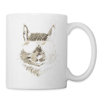Cooles Eichhörnchen mit Sonnenbrille Illustration - Tasse - Weiß - Rechts
