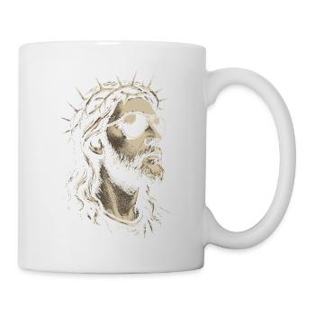 Jésus Christ Dieu Couronne d’épines Lunettes de soleil Moderne - Mug blanc - blanc - Droite