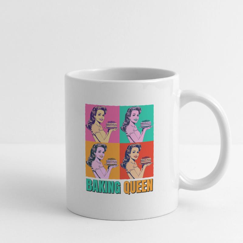 Backen Torte Backkönigin Backfee Bäckerin Pop Art Tasse