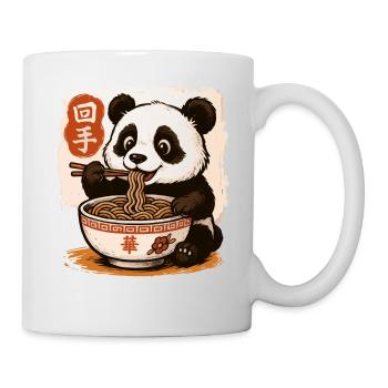 Cute Panda Eating Noodles Asian Food Illustration - Mug - white - Right