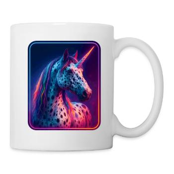 Appalooser Einhorn in mystischem Neonlicht - Tasse - Weiß - Rechts