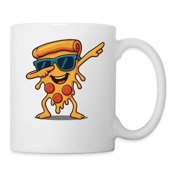 Dessin animé Pizza Slice Dabbing Lunettes de soleil Fun - Mug blanc - blanc - Droite