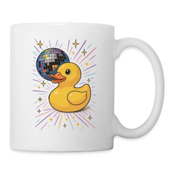 Rubber Duck Disco Ball Party Illustration - Mug - white - Right