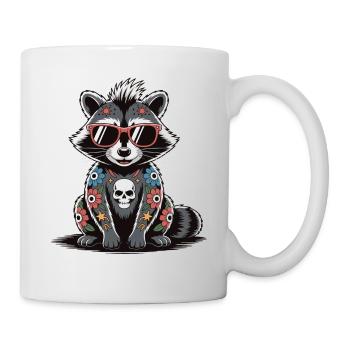 Cool Raccoon Tattoo Sunglasses Skull - Mug - white - Right
