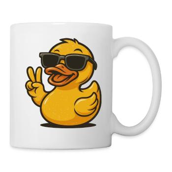 Coole Gummiente Sonnenbrille Peace Zeichen Ente Liebhaber - Tasse - Weiß - Rechts