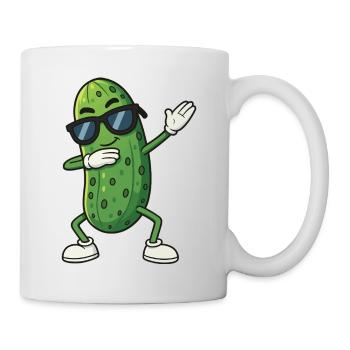 Cool Dancing Cornichon Dabbing Lunettes de soleil de dessin animé - Mug blanc - blanc - Droite