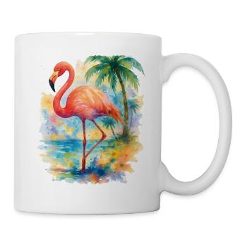 Flamingo Shirt | Tropical Watercolor for Summer - Mug - white - Right