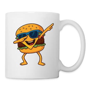 Drôle Dabbing Burger Fast Food Dessin animé Lunettes de soleil - Mug blanc - blanc - Droite
