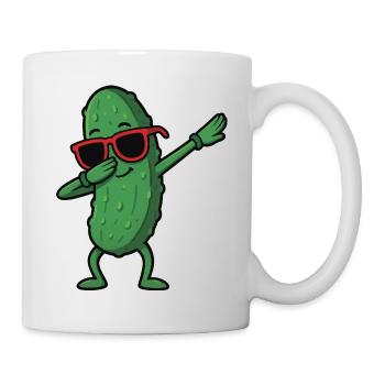 Cool Dabbing Dab Pose Cartoon Cornichon Lunettes de soleil - Mug blanc - blanc - Droite