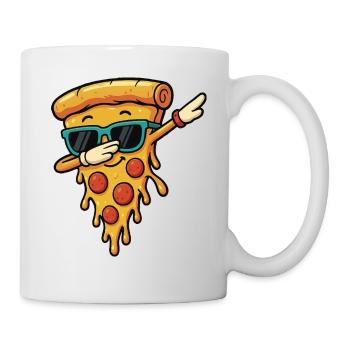 Cool Pizza Slice Lunettes de soleil Dab Pose Danse Dabbing - Mug blanc - blanc - Droite