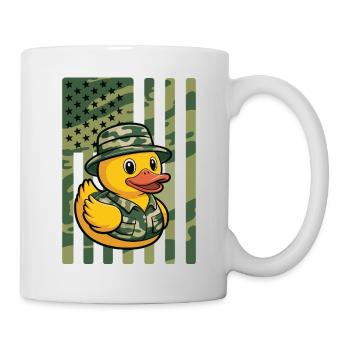 Canard en caoutchouc mignon Militaire vétéran de l’armée Camouflage militaire - Mug blanc - blanc - Droite