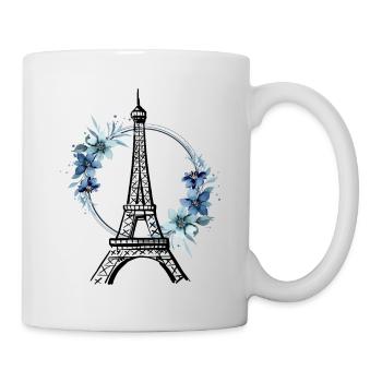 Paris Tour Eiffel France Floral Line Art - Mug blanc - blanc - Droite