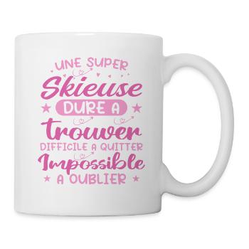 Une Super Skieuse - Cadeau skieuse - Mug blanc - blanc - Droite