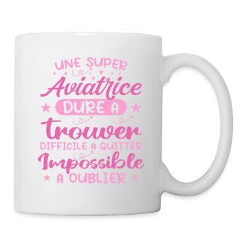 Une Super Aviatrice - Cadeau aviatrice - Mug blanc - blanc - Droite