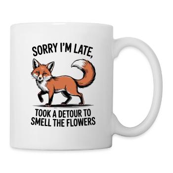 Le renard a fait un détour pour sentir les fleurs - Mug blanc - blanc - Droite