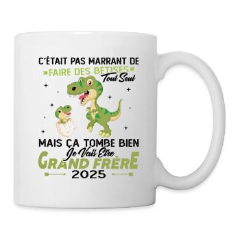 Ich werde 2025 ein großer Bruder sein - Tasse - Weiß - Rechts