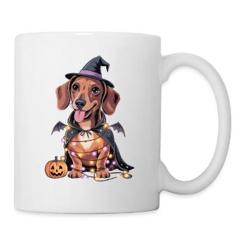 Dackel Hund Halloween Hallowiener - Tasse - Weiß - Rechts