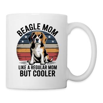 Maman Beagle comme une maman normale mais plus cool - Mug blanc - blanc - Droite