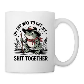 Lustige Kröte Auf Dem Weg, Um Meine Scheiße Zusammenzubekommen - Tasse - Weiß - Rechts