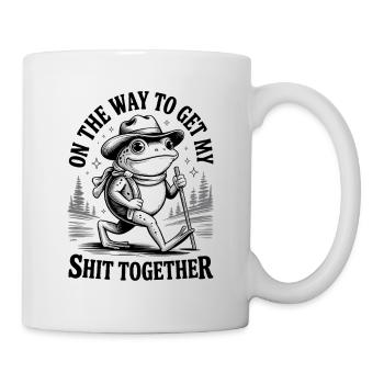 Lustige Kröte Auf Dem Weg, Um Meine Scheiße Zusammenzubekommen - Tasse - Weiß - Rechts