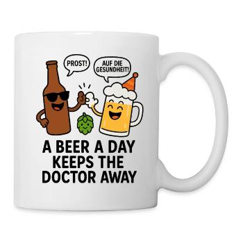 Festive beer and hop charm - Mug - white - Right