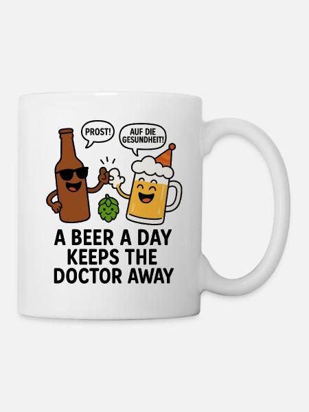 Feierlicher Bier- und Hopfen-Charme - Tasse - Weiß