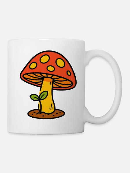Pilze & Sprossen - Tasse - Weiß