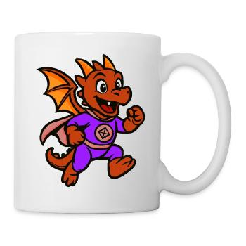 Héros dragon en costume violet - Mug blanc - blanc - Droite