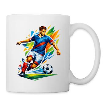 Explosion géométrique du football - Mug blanc - blanc - Droite