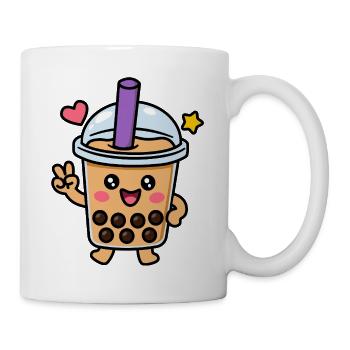 Cute Kawaii Boba Bubble Tea Character - Mug - white - Right